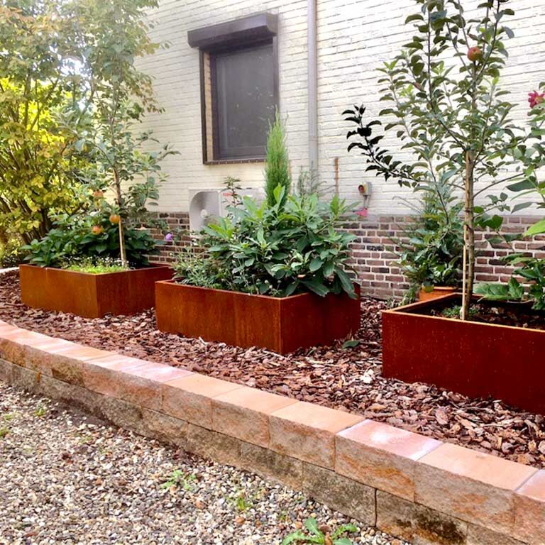 Jardinieră din oțel corten Texas 80 x 100 cm