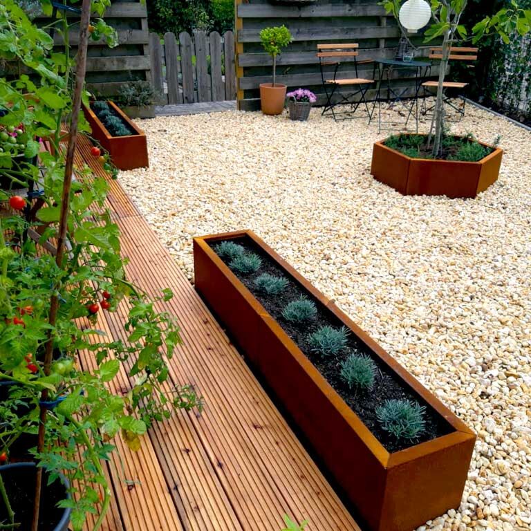 Jardinieră din oțel corten Texas xxl 160 x 30 cm
