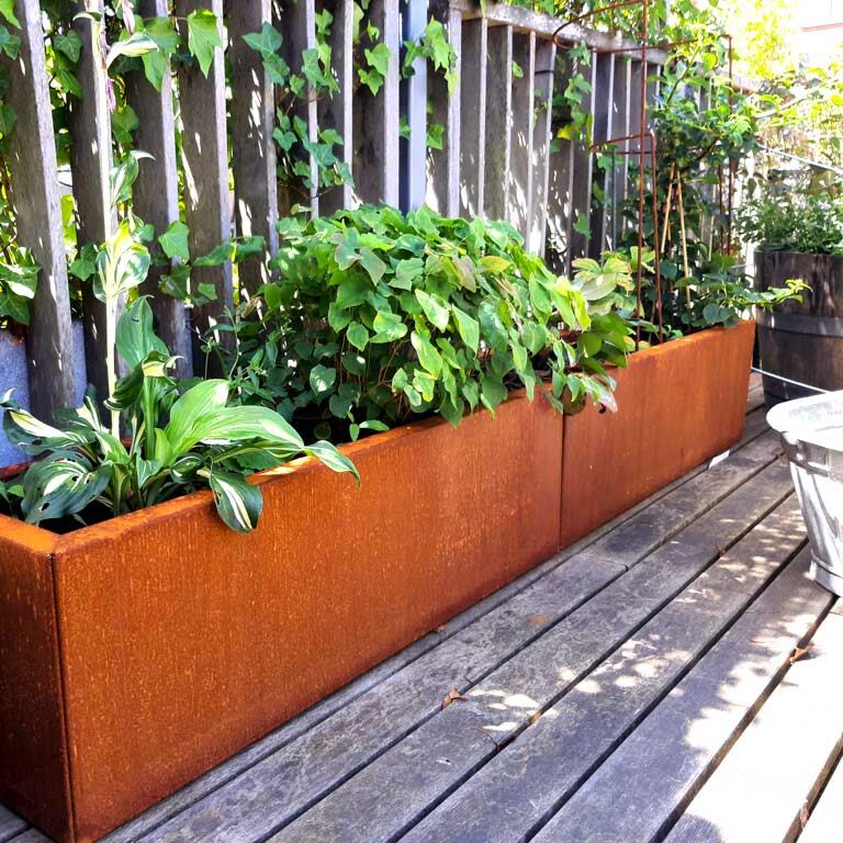 Jardinieră din oțel corten Texas xxl 200 x 30 cm