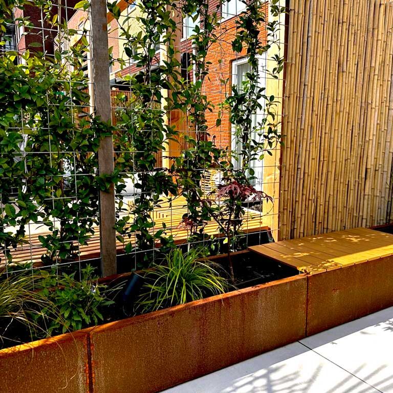 Jardinieră din oțel corten Texas xxl 500 x 60 cm
