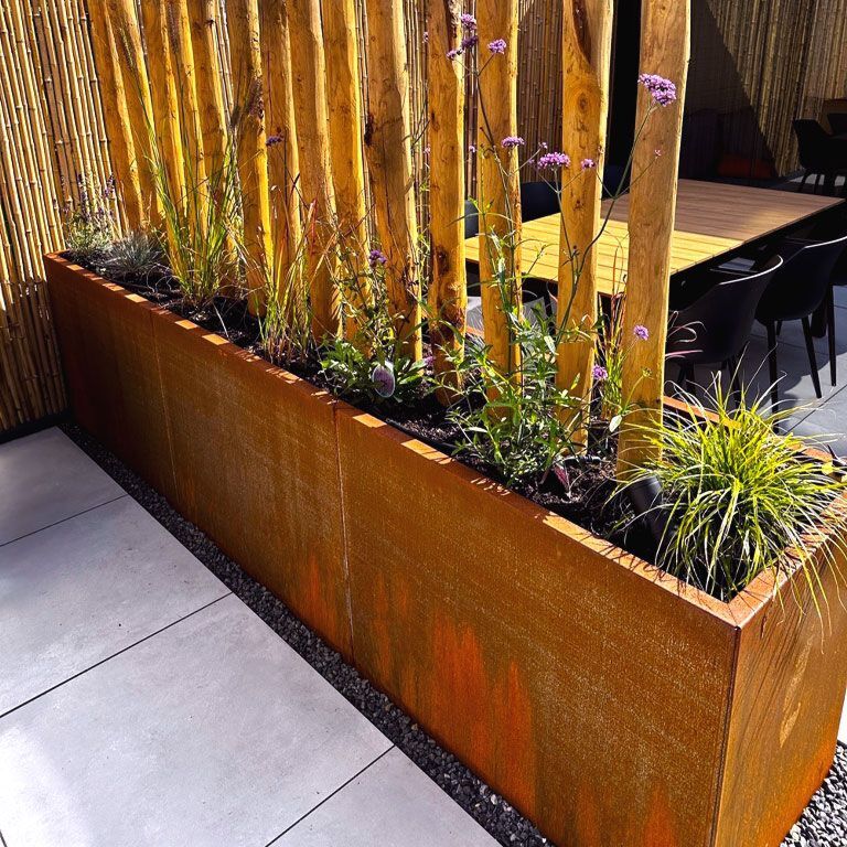 Jardinieră din oțel corten Texas xxl 300 x 60 cm