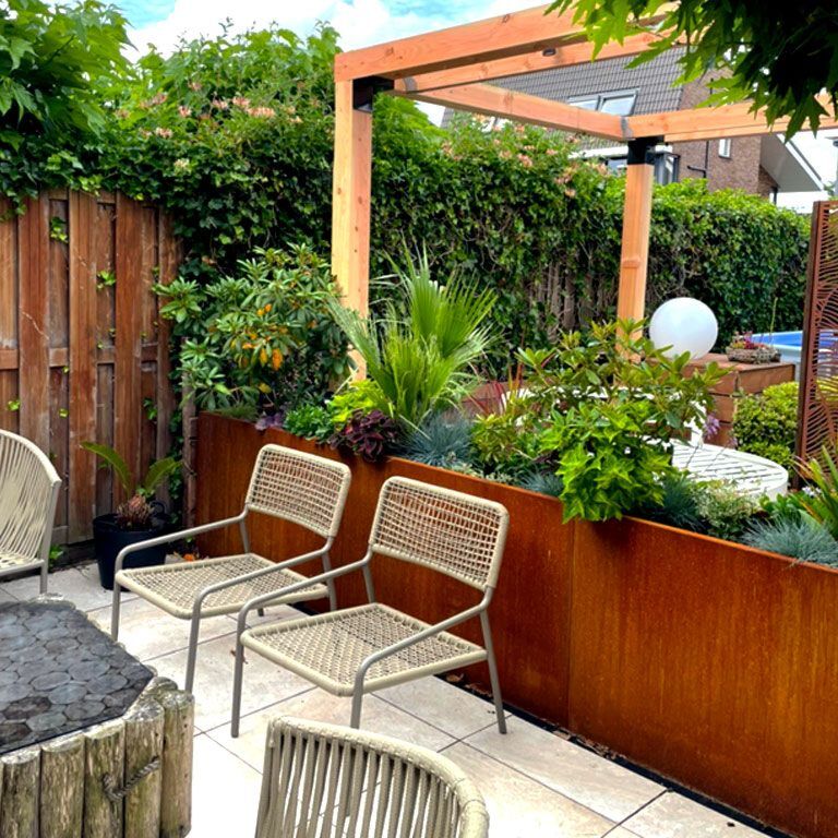Jardinieră din oțel corten Texas xxl 480 x 30 cm