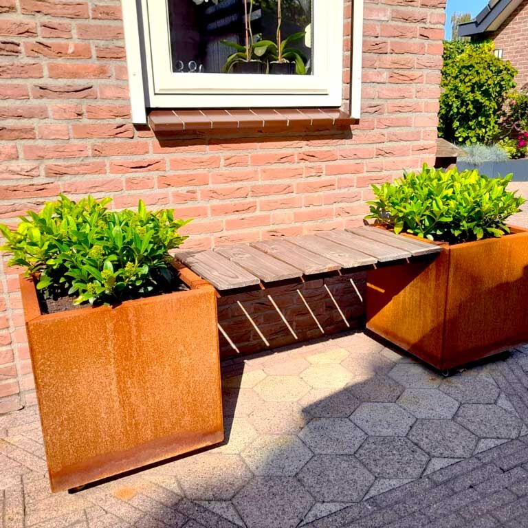 Bancă cu jardiniere din oțel corten Vegas Miami