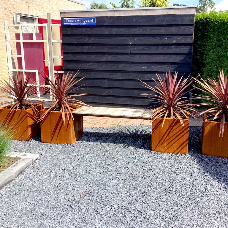 Bancă cu jardiniere din oțel corten Vegas Miami
