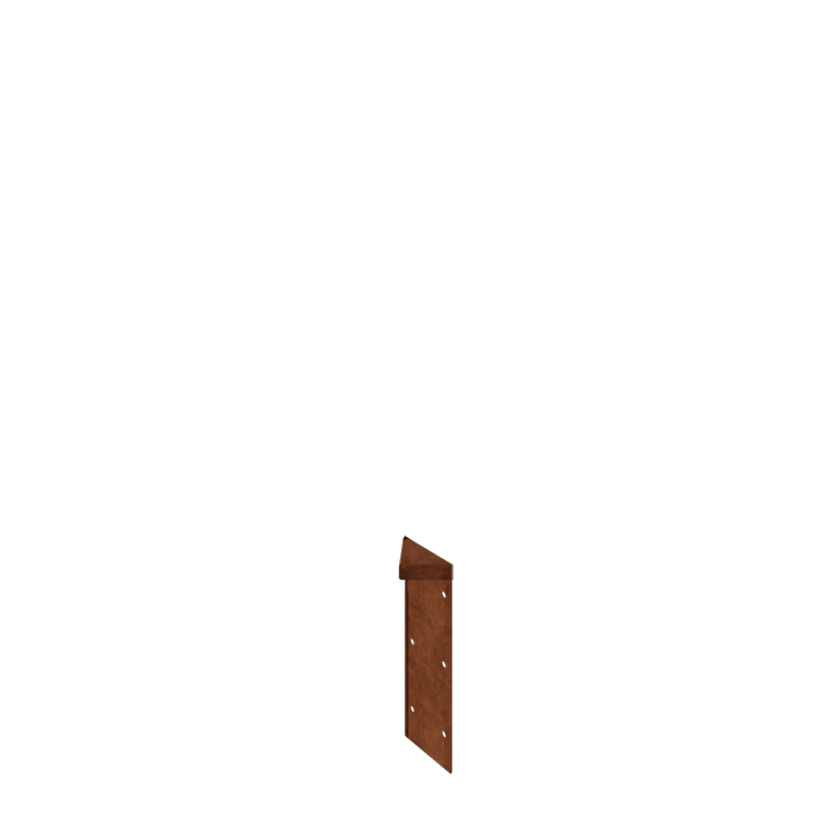 Jardinieră din oțel corten - Piesă de colț 180° - 30 cm