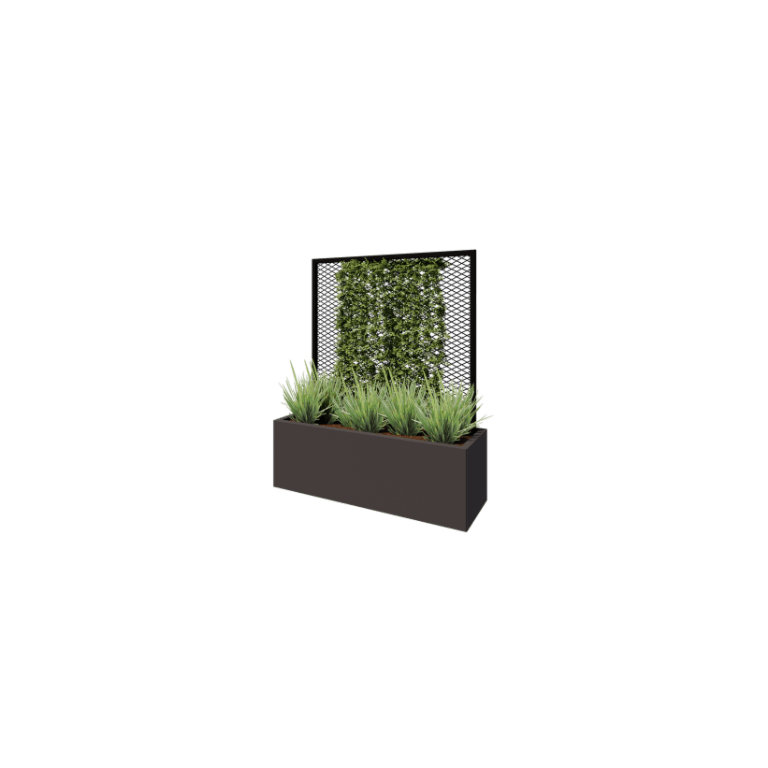 Spalier pentru plante cățărătoare din oțel - 110 x 3 x 117,5 cm - RAL9005 mat (negru) - Pentru jardinieră 40 cm
