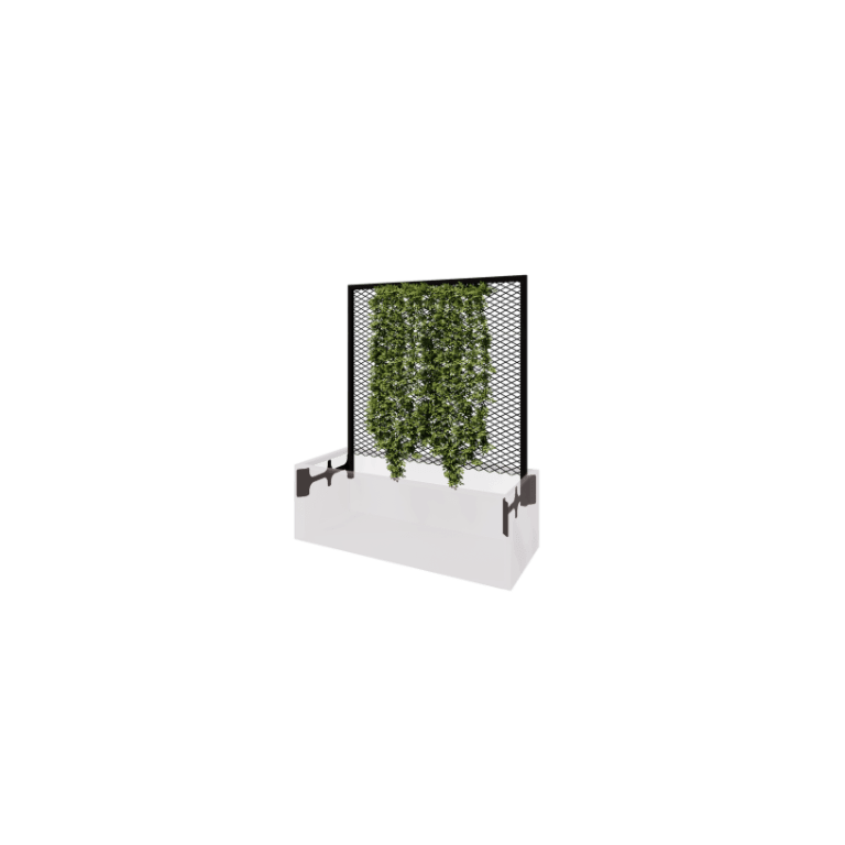 Spalier pentru plante cățărătoare din oțel - 110 x 3 x 117,5 cm - RAL9005 mat (negru) - Pentru jardinieră 50 cm