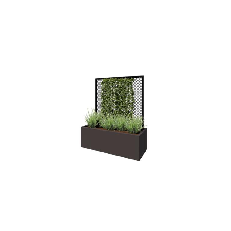 Spalier pentru plante cățărătoare din oțel - 110 x 3 x 117,5 cm - RAL9005 mat (negru) - Pentru jardinieră 50 cm