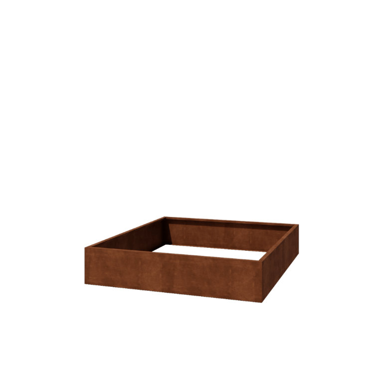 Jardiniere sudată din oțel corten Montana 200 x 200 x 40 cm