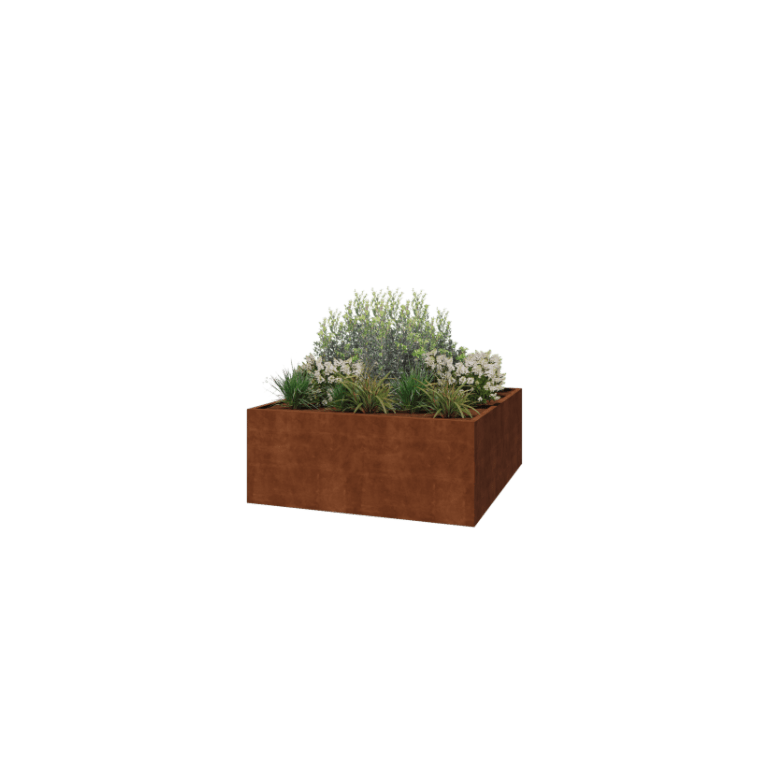 Jardiniere sudată din oțel corten Montana 200 x 200 x 80 cm