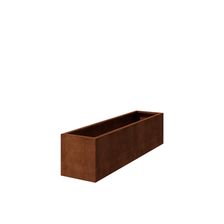 Jardiniere sudată din oțel corten Montana 200 x 50 x 50 cm