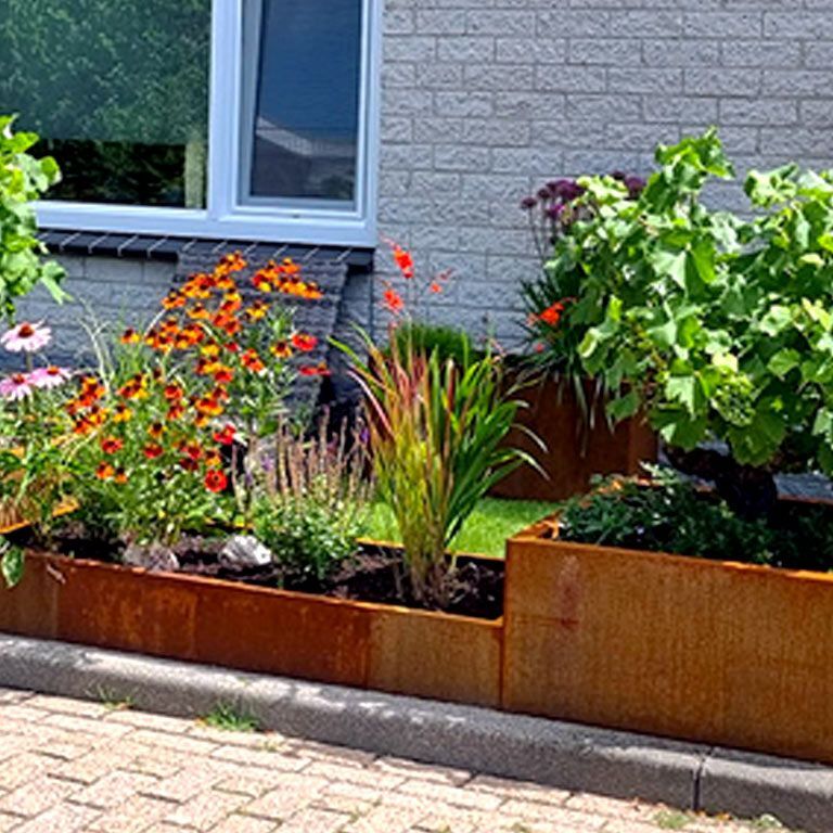 Jardiniere sudată din oțel corten Montana 80 x 80 x 40 cm