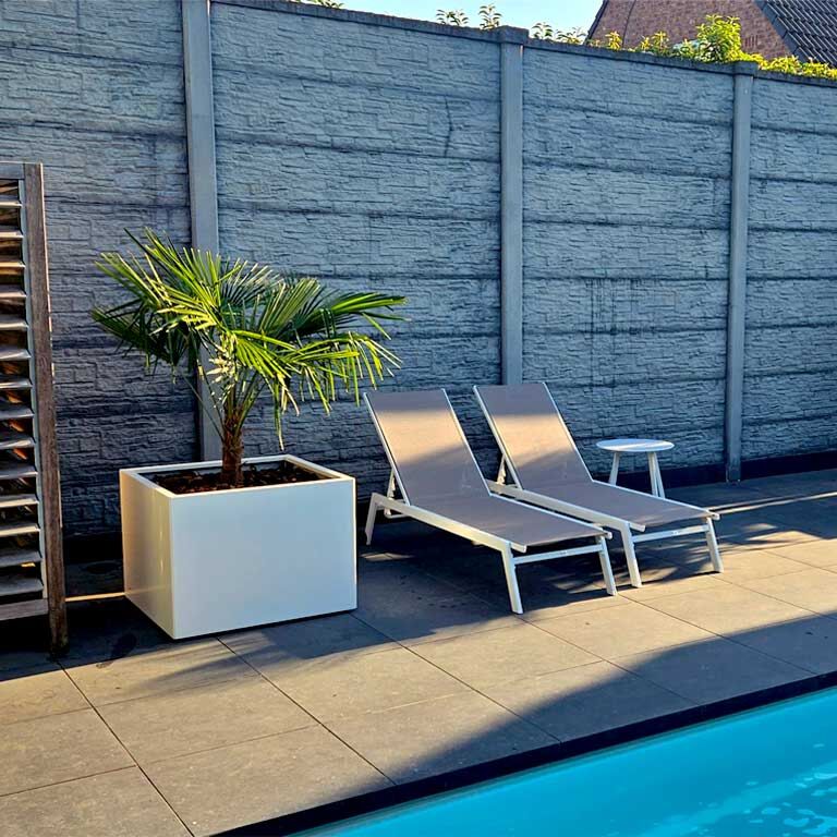 Jardinieră din oțel acoperit cu pulbere Miami 80 x 80 cm