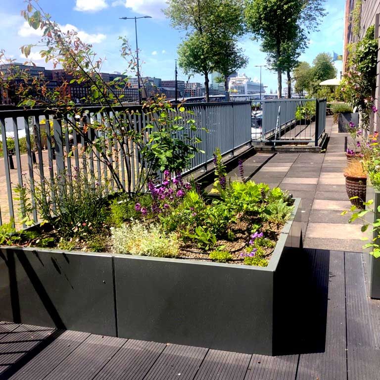 Jardinieră din oțel acoperit cu pulbere Miami xxl 150 x 150 cm