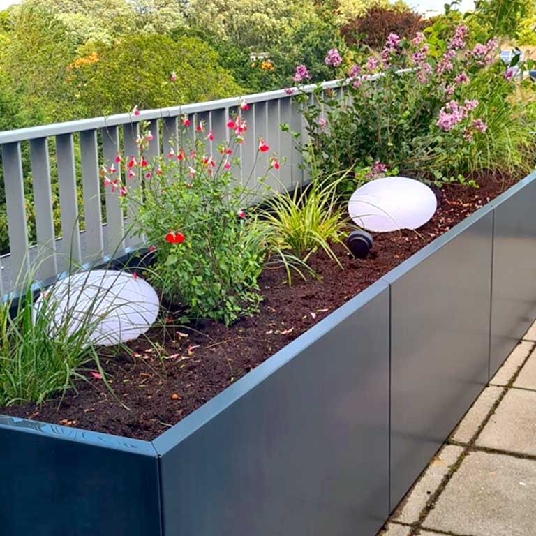 Jardinieră din oțel acoperit cu pulbere Texas xxl 360 x 60 cm