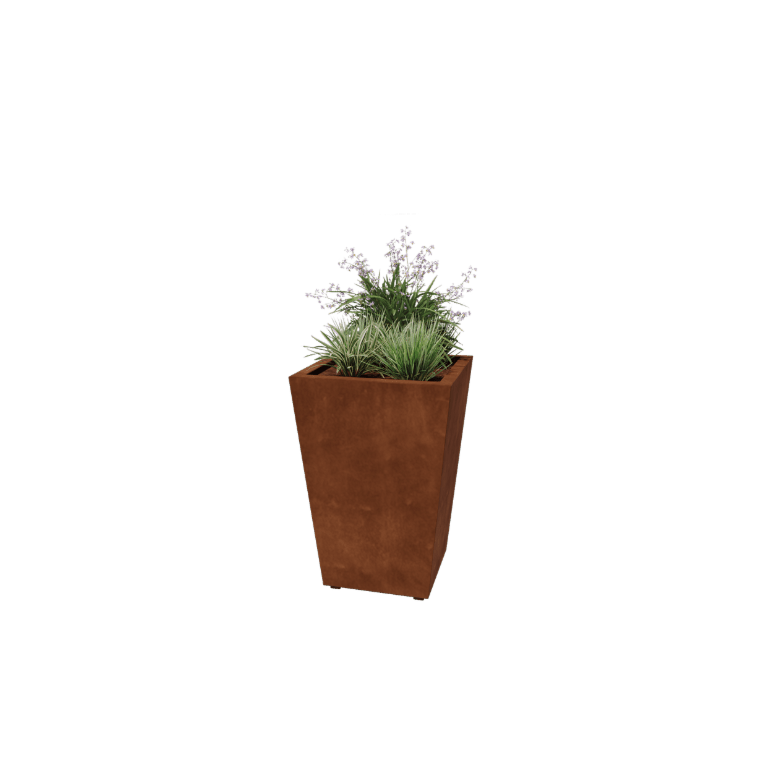 Jardiniere sudată din oțel corten Con 60 x 60 x 80 cm