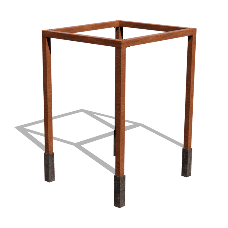 Pergolă din oțel corten configurație pătrat 224 x 200 cm