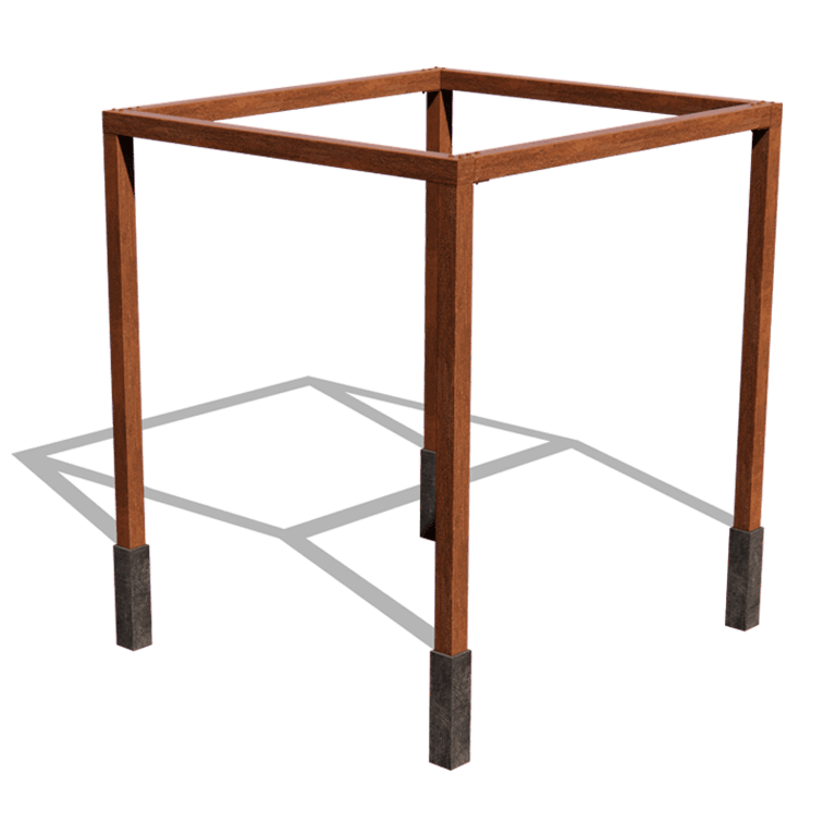 Pergolă din oțel corten configurație pătrat 274 x 250 cm