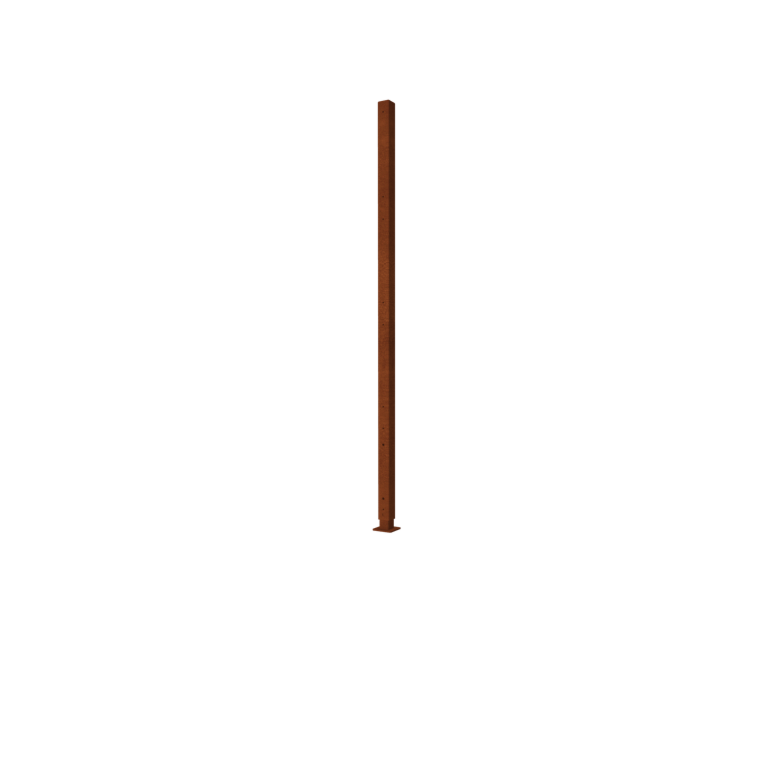 Gardă din oțel corten H stolp colț cu plăcuță de bază 190 x 6 x 6 cm