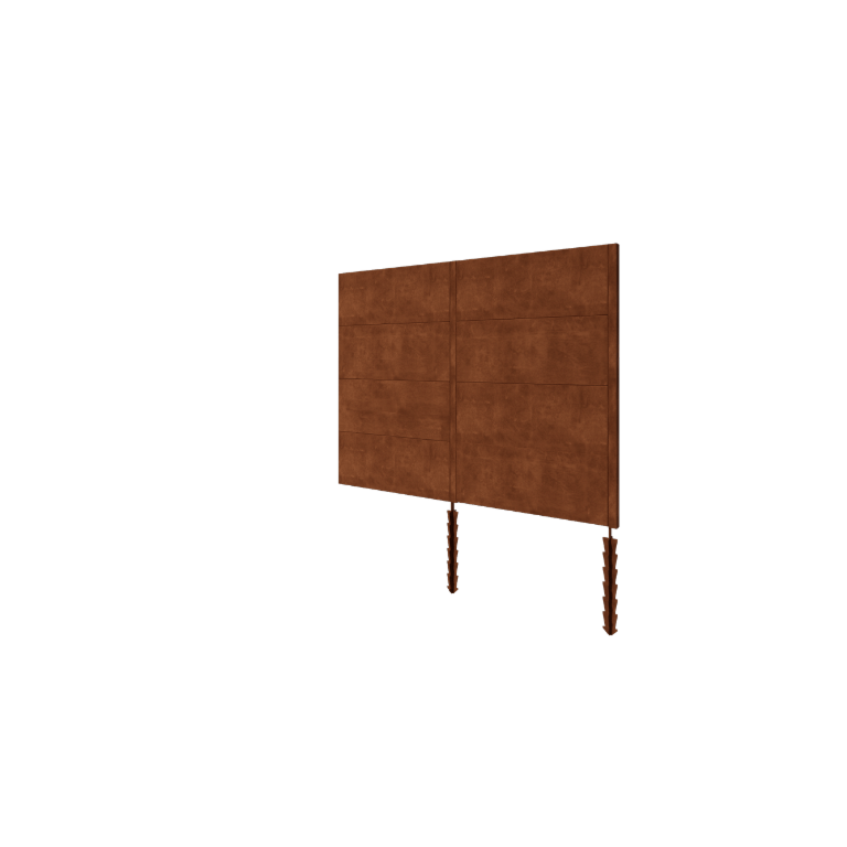 Gard din oțel corten H4 - Set complet - 252 x 6 x 190 cm