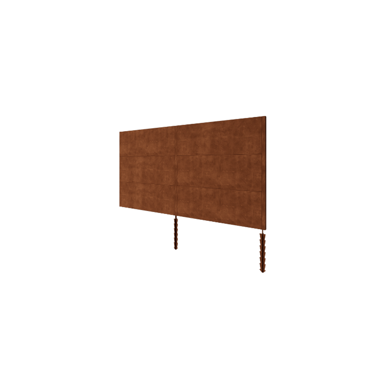Gard din oțel corten H3 - Set complet - 372 x 6 x 190 cm