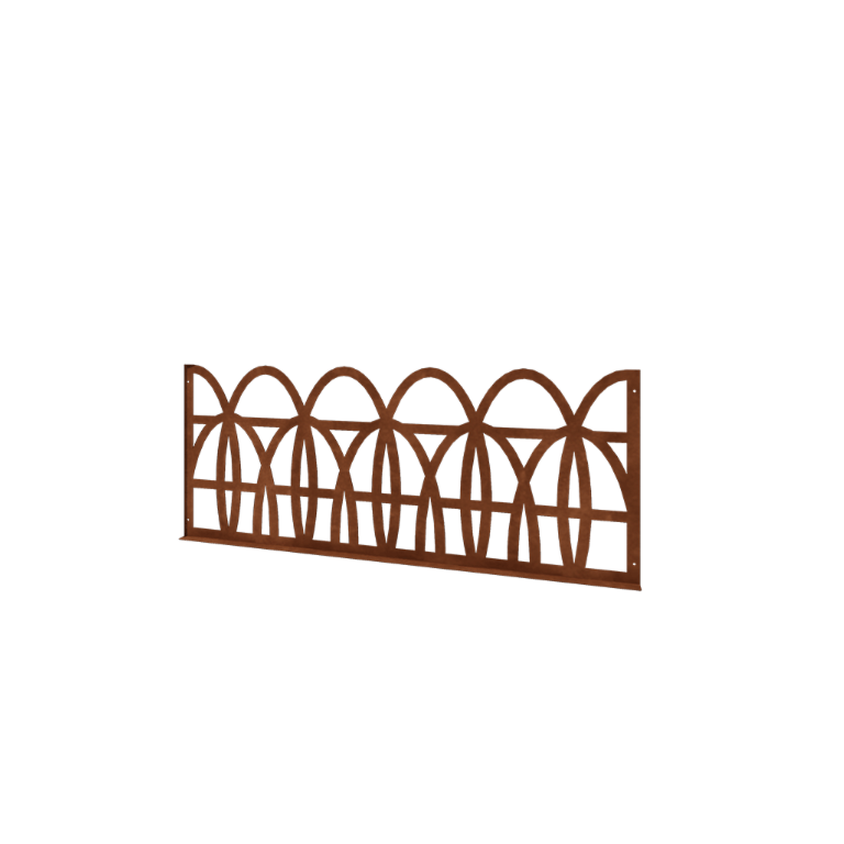 Gard decorativ din oțel corten T - Panou - 149 x 3 x 60 cm