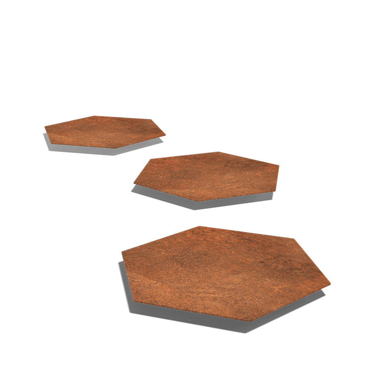 Piatră de cărare din oțel corten Hexagon 50