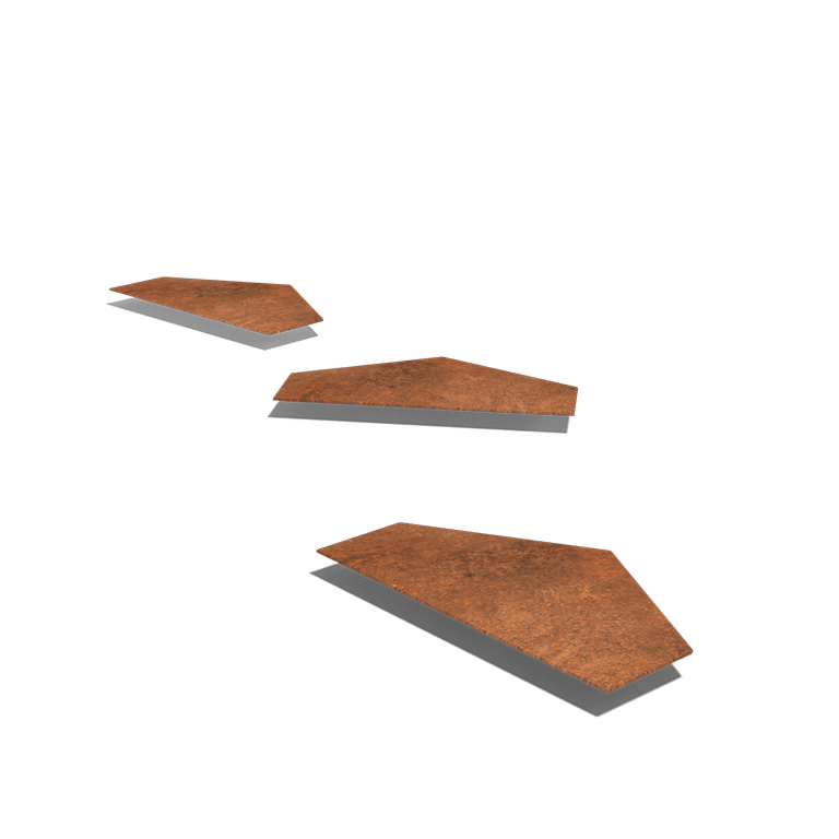 Piatră de cărare din oțel corten Hexagon HV 50