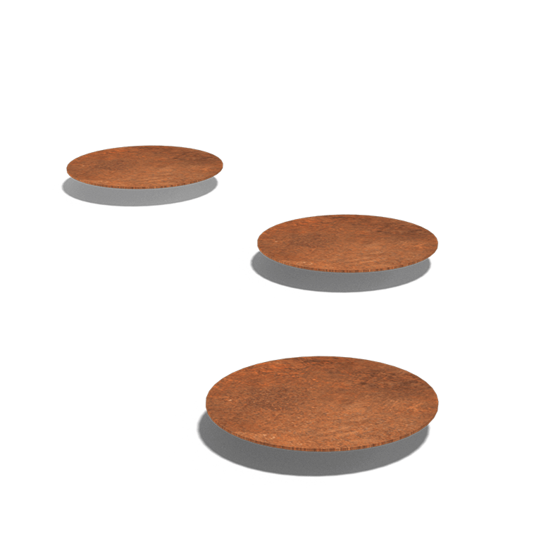 Piatră de cărare din oțel corten Formă rotundă 25