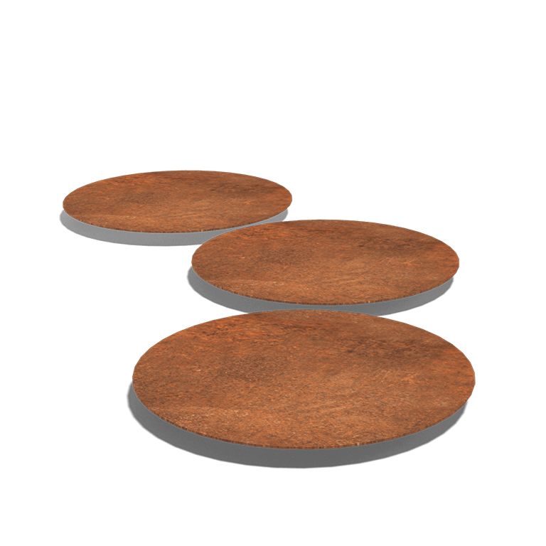 Piatră de cărare din oțel corten Formă rotundă 50