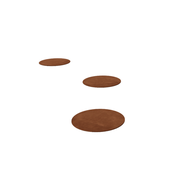Pas japonez din oțel corten - Rotund - 25 cm