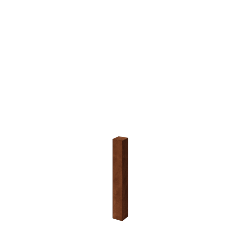 Stâlp decorativ din oțel corten - 12 x 12 x 80 cm