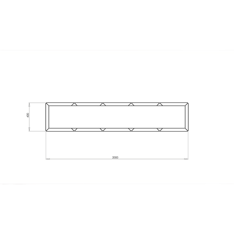 Jardinieră din oțel acoperit cu pulbere Texas xxl 200 x 40 cm