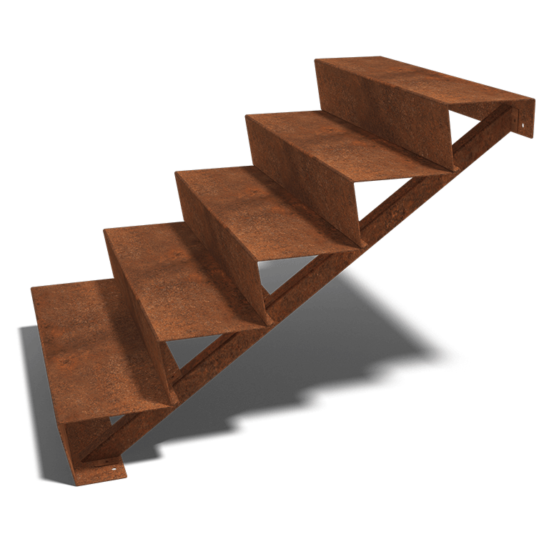 Scară din oțel corten New York 5 trepte (lățime 120 cm)