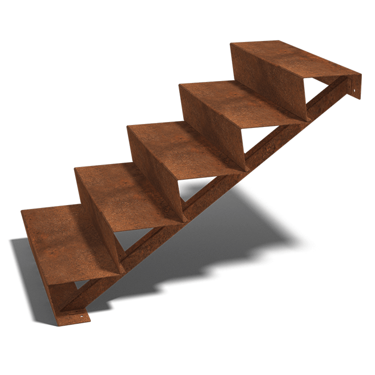 Scară din oțel corten New York 5 trepte (lățime 80 cm)
