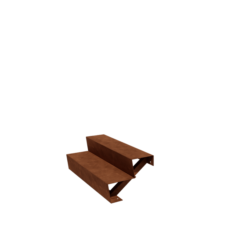 Treaptă de grădină din oțel corten - 2-trepte - 48 x 100 x 34 cm