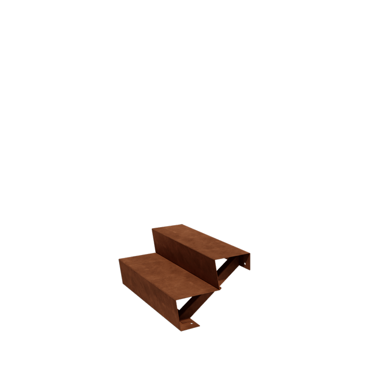 Treaptă de grădină din oțel corten - 2-trepte - 48 x 80 x 34 cm