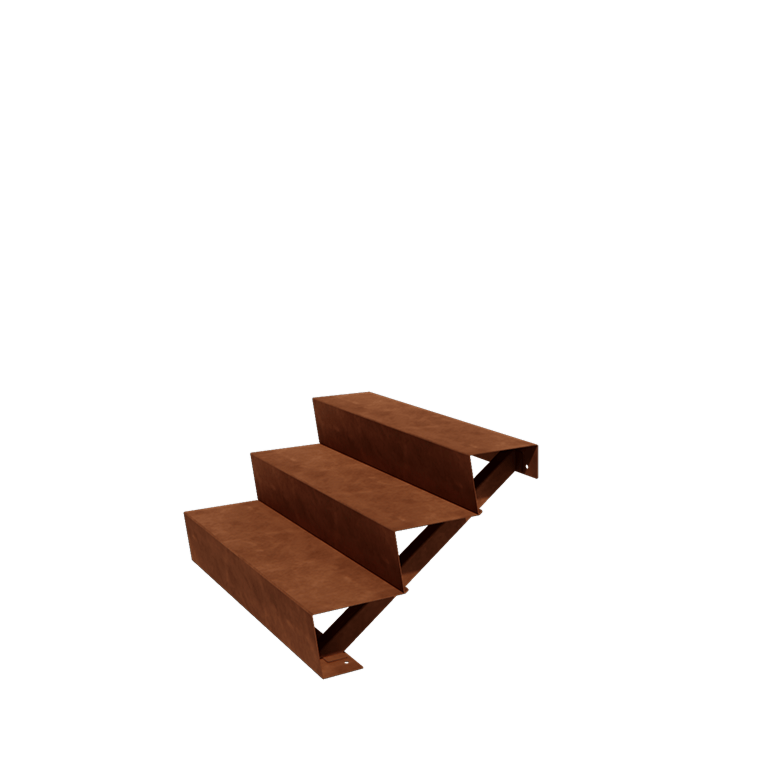 Scară din oțel corten New York 3 trepte (lățime 100 cm)
