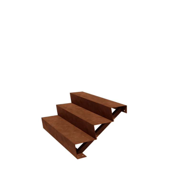 Scară din oțel corten New York 3 trepte (lățime 120 cm)