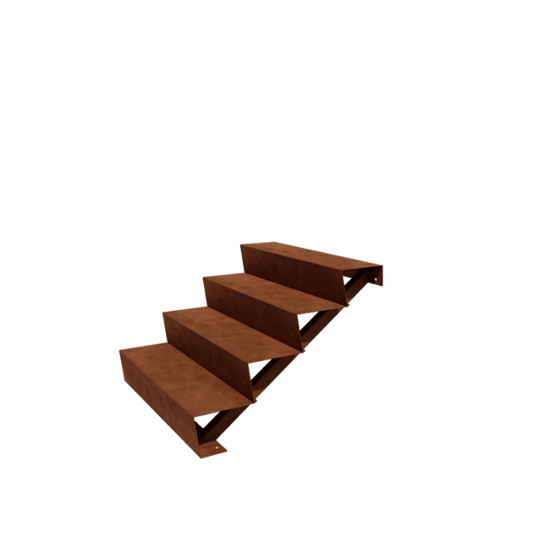 Scară din oțel corten New York 4 trepte (lățime 100 cm)
