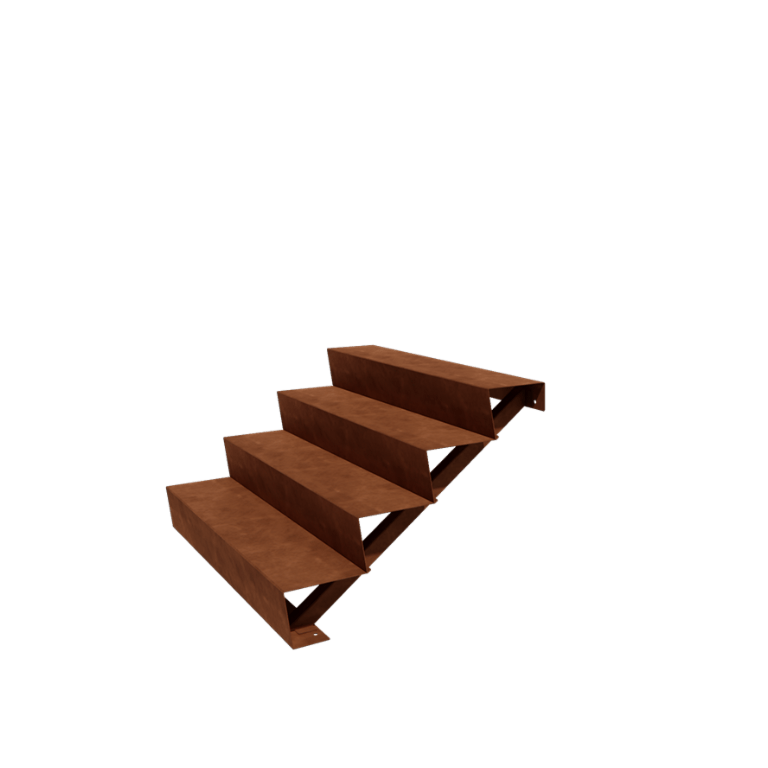 Treaptă de grădină din oțel corten - 4-trepte - 96 x 120 x 68 cm