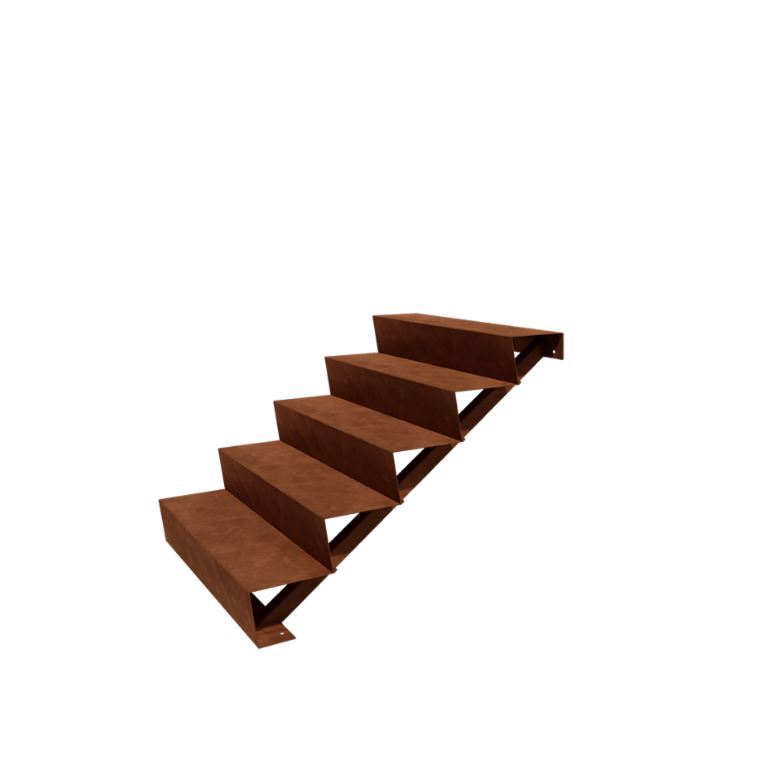 Treaptă de grădină din oțel corten - 5-trepte - 120 x 100 x 85 cm