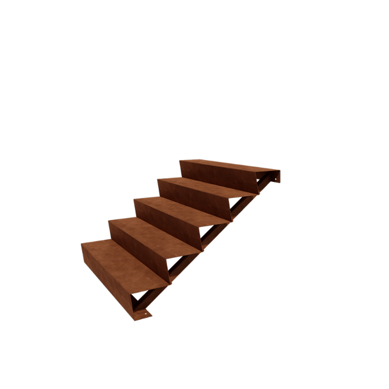 Scară din oțel corten New York 5 trepte (lățime 120 cm)