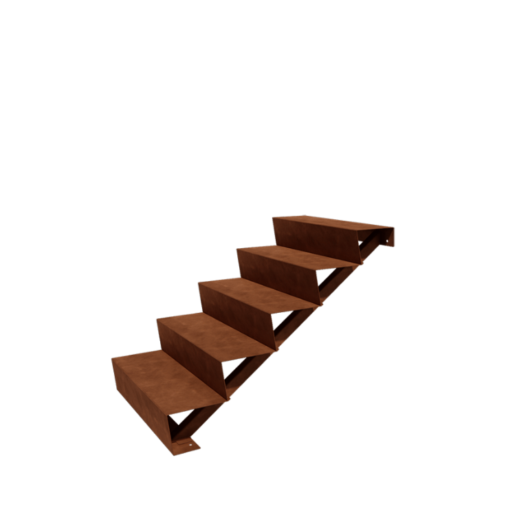 Scară din oțel corten New York 5 trepte (lățime 80 cm)