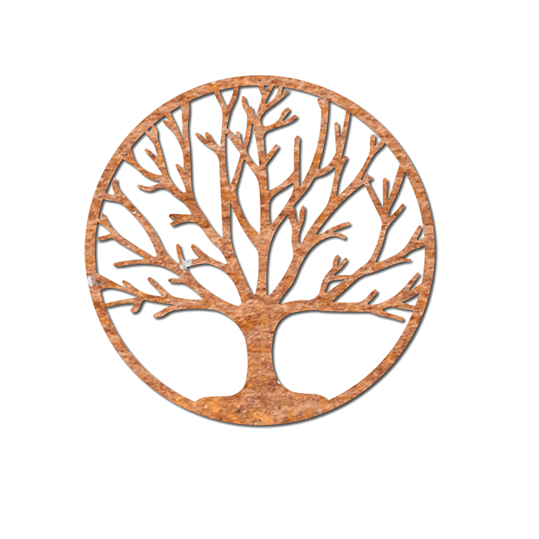 Decor de perete din oțel corten Copac