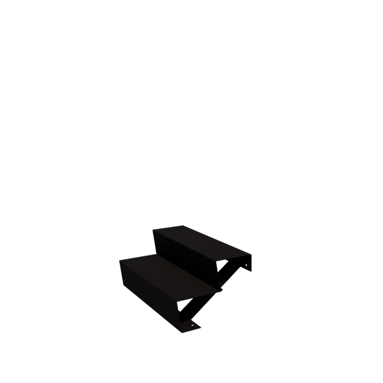 Treaptă de grădină din oțel - 2-trepte - 48 x 80 x 34 cm - RAL9005 mat (negru)