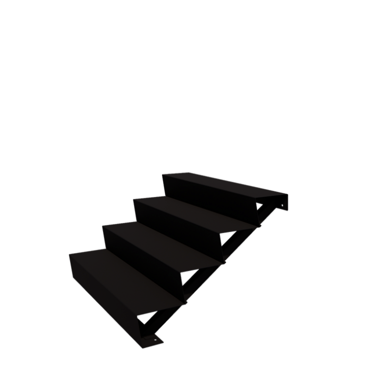 Scară din oțel negru New York 4 trepte (lățime 120 cm)