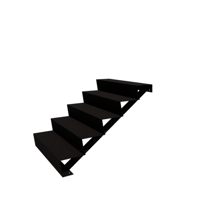 Treaptă de grădină din oțel - 5-trepte - 48 x 100 x 85 cm - RAL9005 mat (negru)