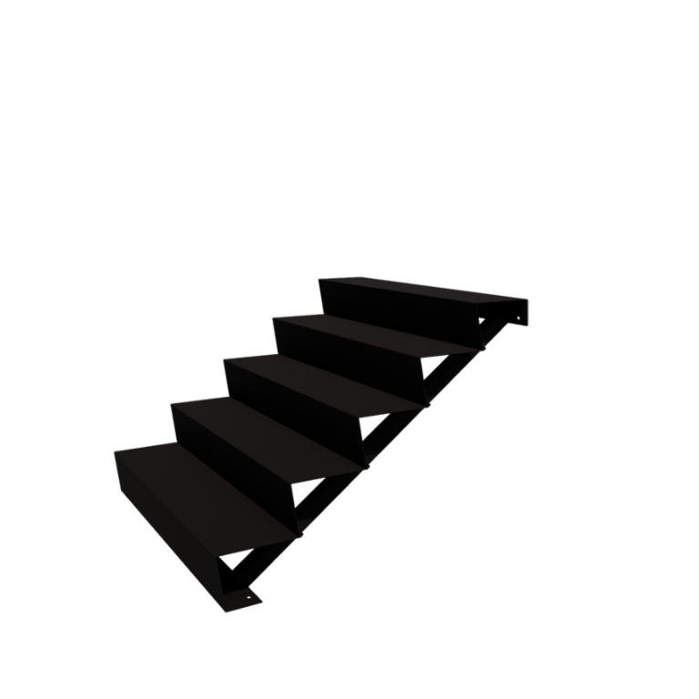 Scară din oțel negru New York 5 trepte (lățime 120 cm)