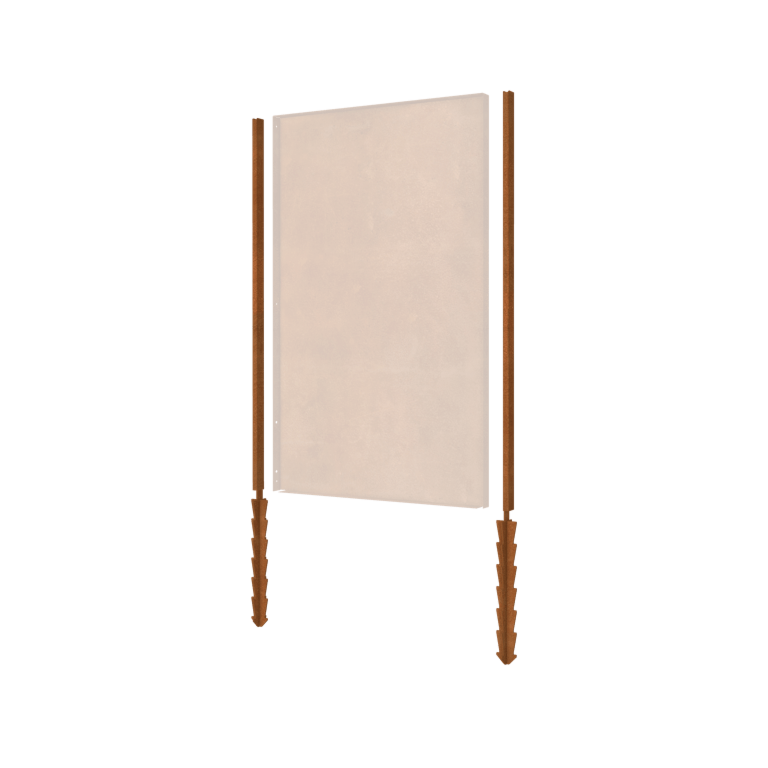 Stâlp de suport din oțel corten formă dreaptă știft de susținere cu 190 x 6 x 3 cm